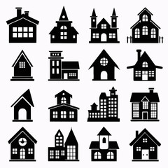 House Property & Real Estate Icon Set Collection - Vector Illustrations