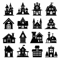 House Property & Real Estate Icon Set Collection - Vector Illustrations