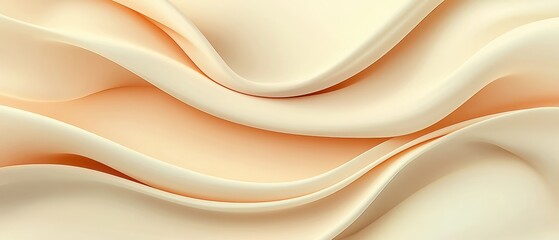 Soft, flowing fabric texture with gentle waves in cream and peach tones, perfect for backgrounds or design elements.