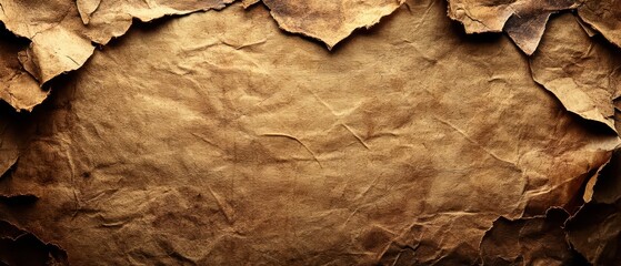 Textured background with crumpled brown paper, ideal for design projects or creative purposes.