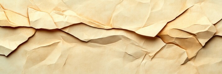 Textured crumpled paper background with soft beige tones, ideal for creative projects and designs.