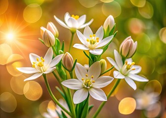 Fototapeta premium Discover the exquisite Albino European Centaury in full bloomâ€”a rare botanical gem that delights nature lovers with its striking beauty and exceptional charm.