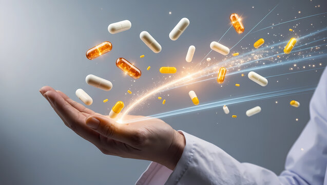 Floating Capsules Releasing Light Particles: Visualizing the Power of Pharmaceuticals