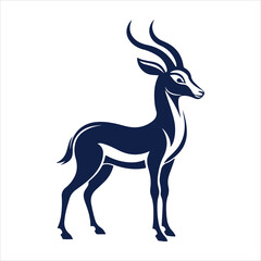 Obraz premium Bold Gazelle Silhouette in Mid-Leap - Black and White Vector Illustration for Nature Designs