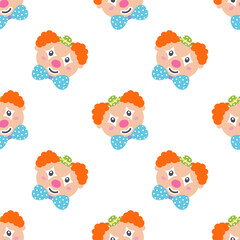 circus clown seamless pattern