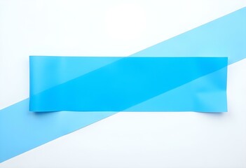 a color strip of adhesive tape, in a matte finish, isolated on a clean white background, displaying a bright blue color, with the edges slightly curling create with ai