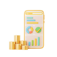 3d rendering business data chart element