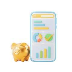 3d rendering business data chart element