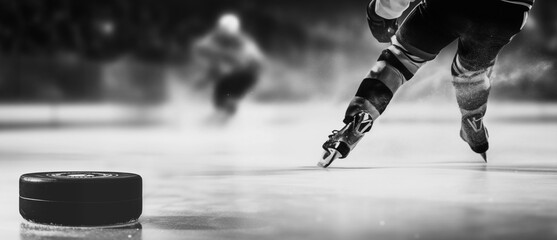 Hockey - black and white shot