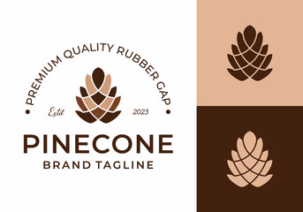 Pine cone hipster vintage logo icon vector design template