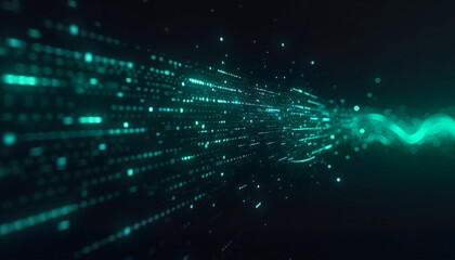 Fototapeta premium Futuristic digital flow with glowing lines and particles for technology and innovation