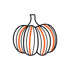 A doodle-style pumpkin for Thanksgiving or Halloween. Vector illustration.