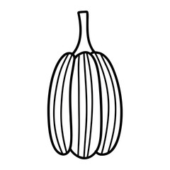 A doodle-style pumpkin for Thanksgiving or Halloween. Vector illustration.
