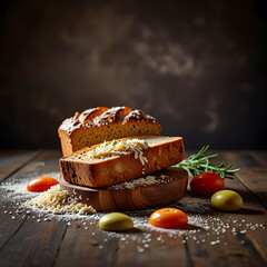 Gluten food flour bread pasta top view. Ai generative