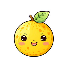 Smiling yellow lemon fruit with a green leaf is perfect for promoting healthy eating, citrus fruits, freshness, organic products, and vitamin C. Generative AI