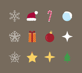 Set of Christmas Holiday Icons