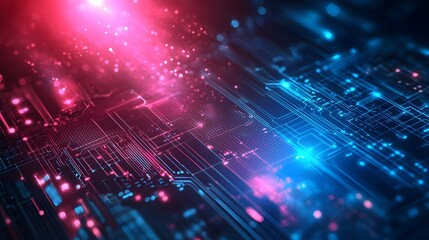 Obraz premium Abstract circuit board futuristic technology processing background. 