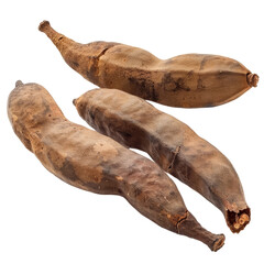Obraz premium Dried Tamarind Pods Displaying Natural Texture and Color Variation