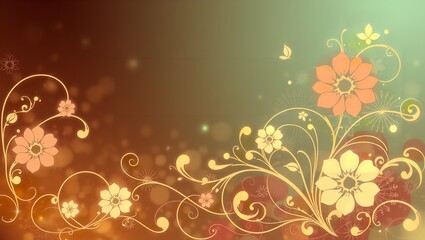 Stunning Abstract Background Featuring Floral Swirls: Perfect for Digital Art