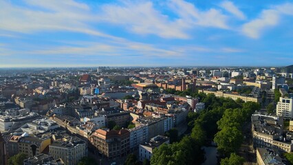 Obraz premium city Europe beautiful top view aerial photography of Wroclaw Poland