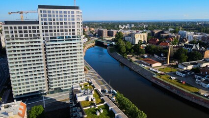 Fototapeta premium city Europe beautiful top view aerial photography of Wroclaw Poland