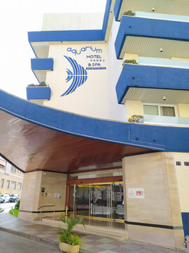 Lloret de mar, Spain - September 30, 2024: Entrance of GHT Aquarium Spa hotel