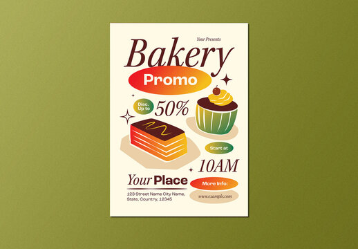 Beige Modern Gradient Bakery Promo Flyer Layout