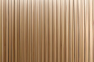 A close-up view of vertical wooden slats arranged in a parallel pattern, showcasing a smooth and polished surface. The wood has a warm, natural tone, creating a modern and elegant aesthetic.
