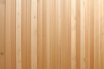 Obraz premium A close-up view of a wooden wall featuring vertical planks. The wood has a light, natural finish with visible grain patterns and knots, creating a warm and inviting atmosphere.