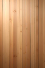 Obraz premium A close-up view of vertical wooden planks with a smooth texture and natural wood grain. The planks are arranged in a uniform pattern, showcasing a warm, light brown color.