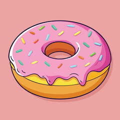 Donut food vector illustration.