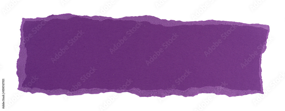 Fototapete purple torn paper in a rectangle shape, frame for text or quote, grunge textured sign, label, banner