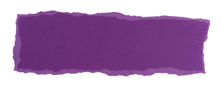 purple torn paper in a rectangle shape, frame for text or quote, grunge textured sign, label, banner paper graphic element, speech bubble isolated on a transparent background