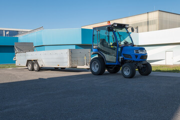 Tractor at the airport for a long shipments