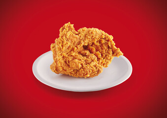 crispy fried chicken in a red background