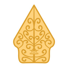 Vector illustration for golden gunungan wayang design, Indonesian Javanese culture