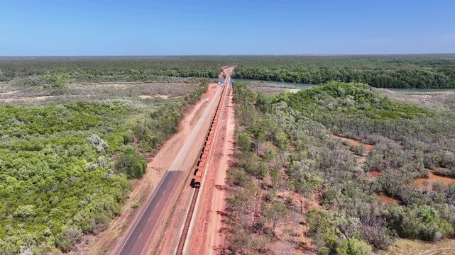 Aerial footage of Weipa Queensland Australia
