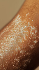 Fototapeta premium Close-Up Image of Pemphigus Blisters on Inflamed Skin of an Arm, Featuring Large, Fragile Lesions to Illustrate Autoimmune Skin Conditions