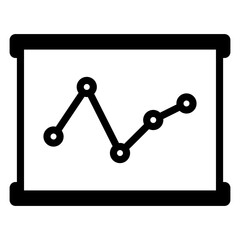 line graph on the screen icon