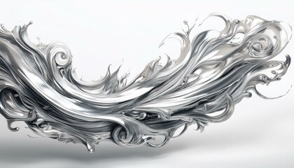 Fototapeta premium silver airbrush stroke on white background