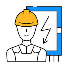 electrician repairman line icon vector. electrician repairman sign. isolated symbol illustration