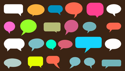 Colorful Speech Bubbles, Speech Balloons, Chat Bubbles Icons for Apps and Websites