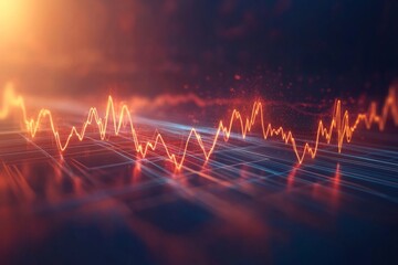 Abstract Visualization of a Financial Data Graph