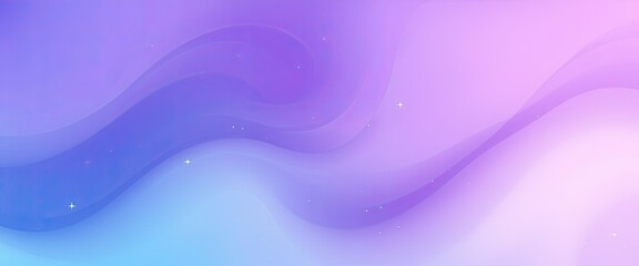 Naklejka premium Abstract Purple and Blue Gradient with Wavy Lines and White Sparkles