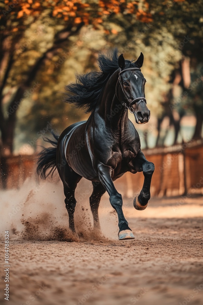 Canvas Prints A horse galloping across a natural terrain, perfect for outdoor or nature-themed projects