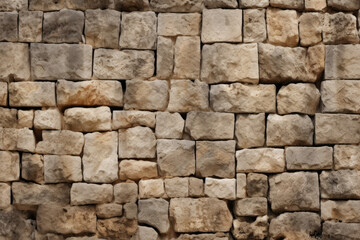 Obraz premium Processed collage of old ancient sand block wall texture in daylight. Background for banner