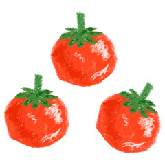 Handrawn pencil brush tomato illustration