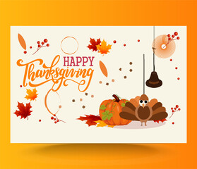 Naklejka premium thanksgiving card background design template, vector, November,