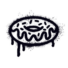 Vector illustration of a hand-drawn donut in graffiti style