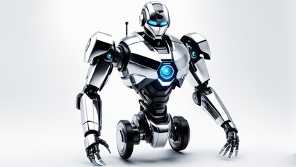 Fototapeta premium A futuristic robot with a sleek design and glowing features, showcasing advanced technology.